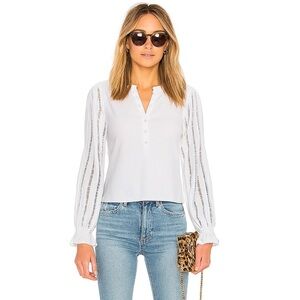 Cinq a Sept Gianna Blouse White Balloon Sleeve Excellent Size XS